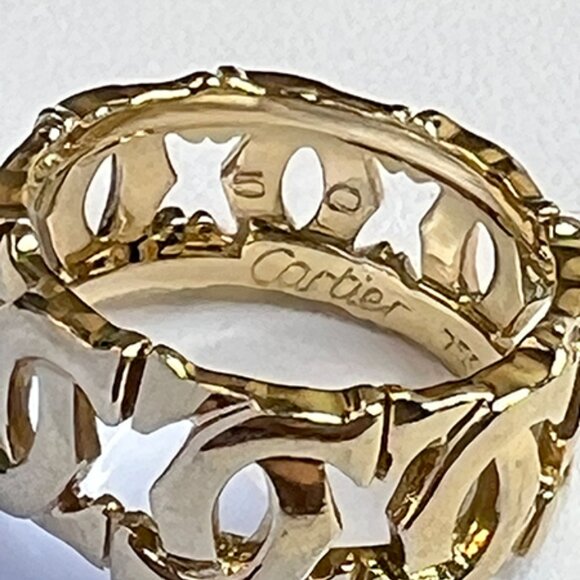 Cartier Double C Ring 18k Yellow Gold Band US 5 - Picture 5 of 9